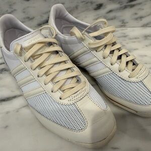 adidas White and Cream Women's Retro Sneakers